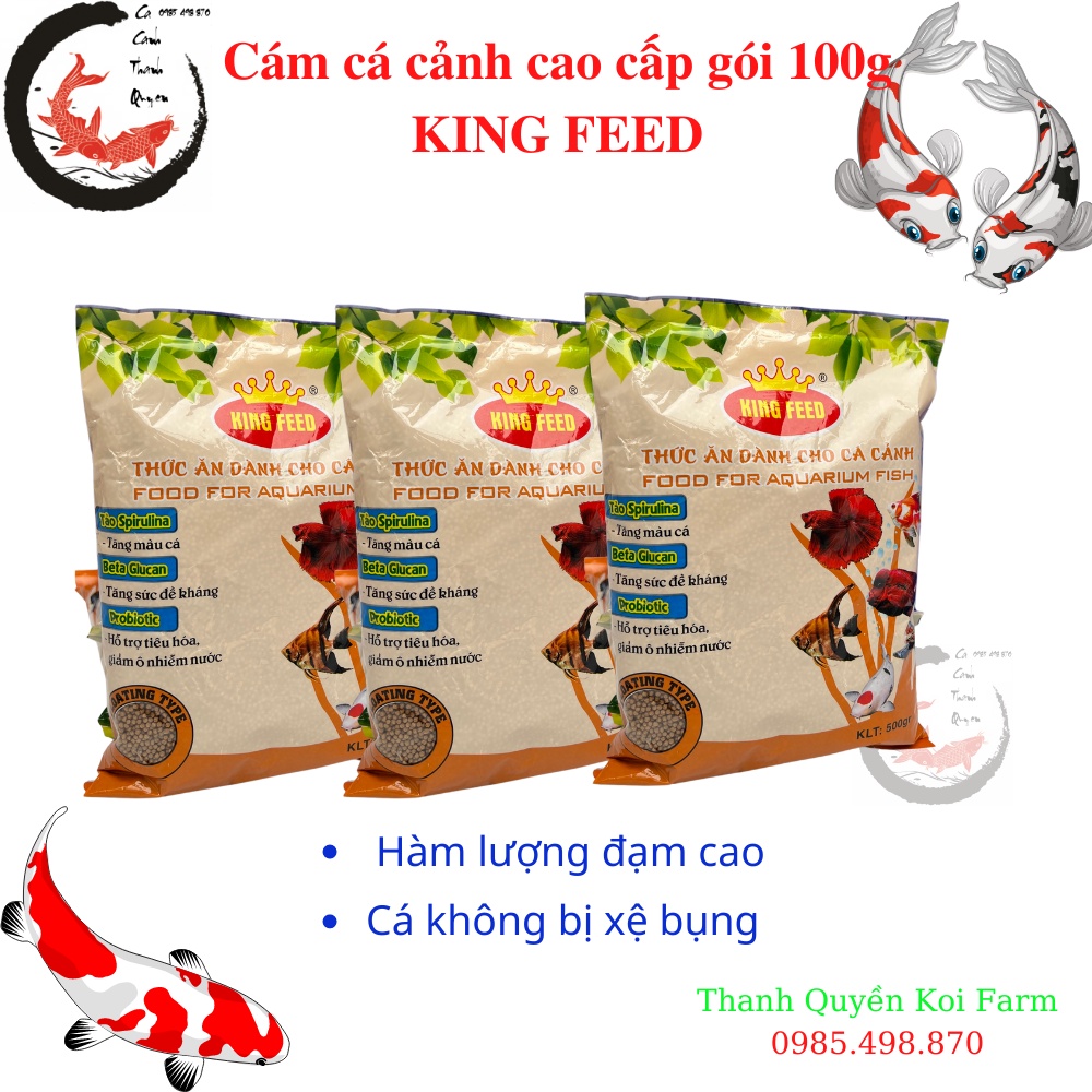 Cám cá cảnh thức ăn cho cá cảnh  King Feed hàng chất lượng cao gói 100g