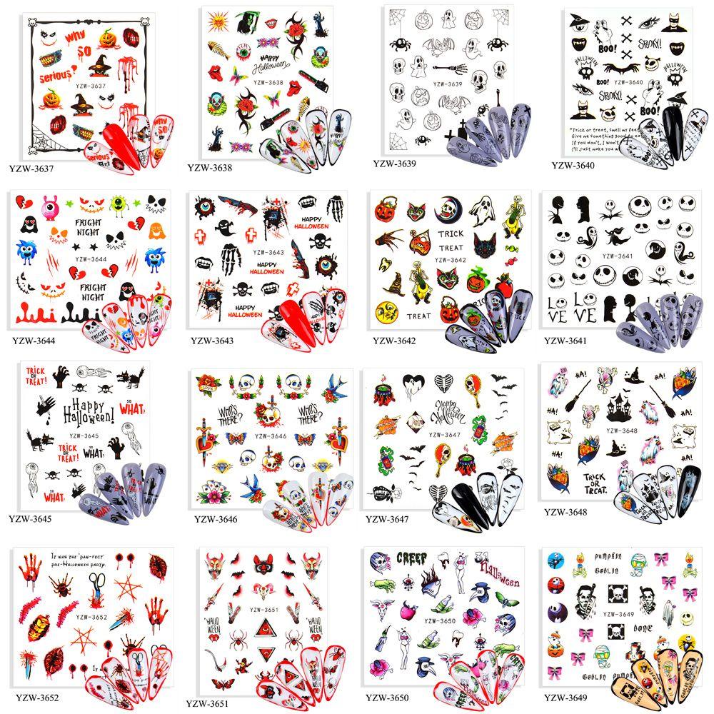 Miếng Dán Trang Trí Móng Tay Chủ Đề Halloween