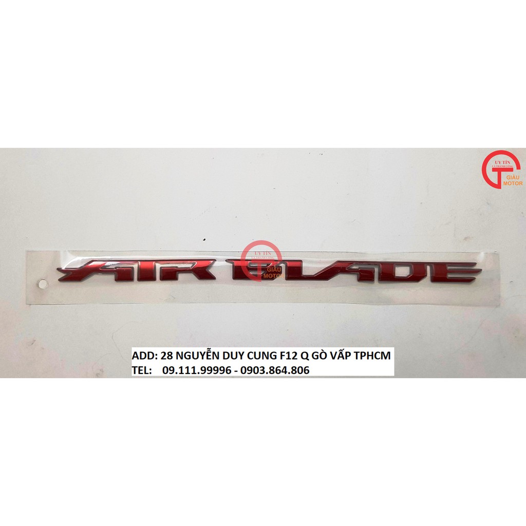 [GIÁ SỐC] CẶP CHỮ AIR BLADE LOẠI TỐT MÀU ĐỎ MẪU 01 DÁN XE HONDA AIR BLADE 2013 ,TINH SẢO