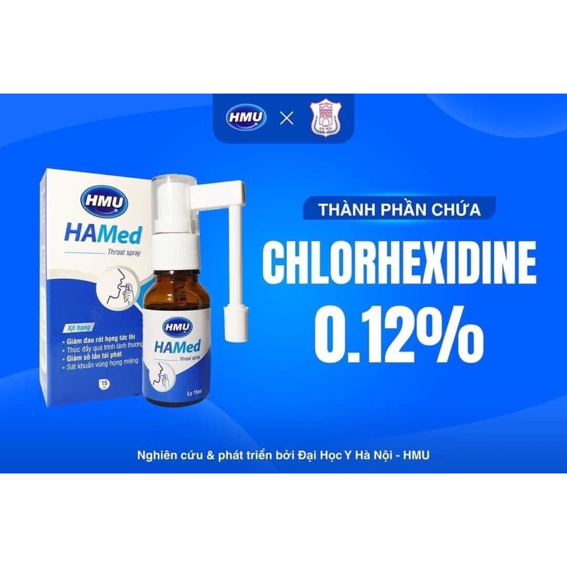 Nước súc miệng HMU chứa Chlorhexidine 0,12% chính hãng Đại học Y Hà Nội ơi