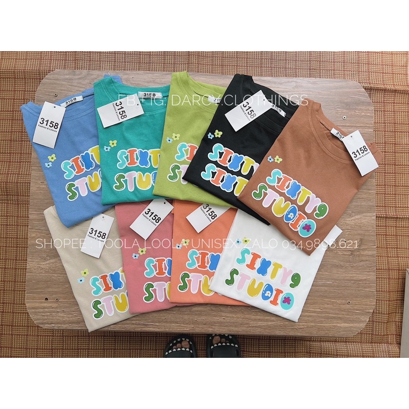 áo thun 3158 SIXTY9  FREESHIP  áo thun cotton nam nữ