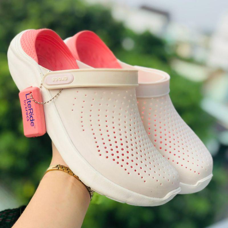 Dép Cross Literide 🎁 FREESHIP + Hàng loại 1 + Hộp 🎁 giày sục sandal quai ngang bít đầu nam nữ, kèm tag Mac hồng