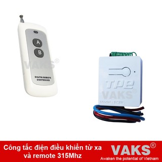 01 Công tắc điều khiển từ xa TPE RC5H 220V, 800W + remote RM03 (2nút), 315Mhz - sx tại VN