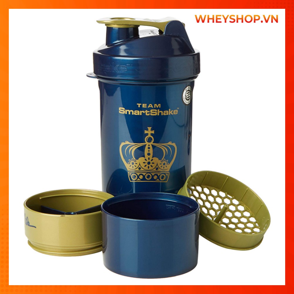 Bình Lắc Shaker Tập Gym 3 Ngăn SMARTSHAKE CHỮ KÝ 800ml ( 3 Màu )