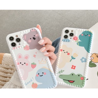 Ốp lưng iphone - Ốp iphone viền chấm bi Khủng long thỏ Koala 7plus/ 8plus / x / xs / xs max / 11 /11 promax