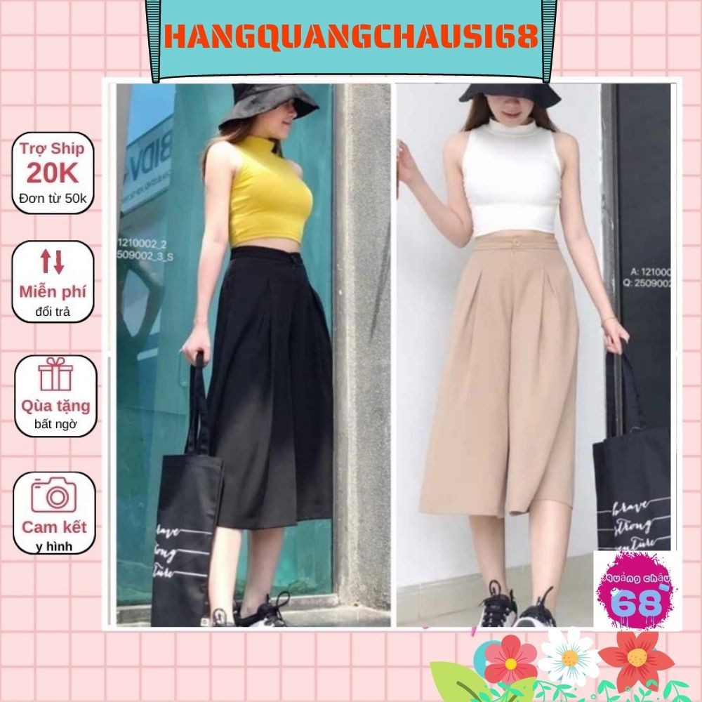 Quần đũi lửng ống rộng xếp ly giả váy HQC 5