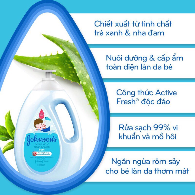 Sữa Tắm Johnson thơm mát năng động 1000ml