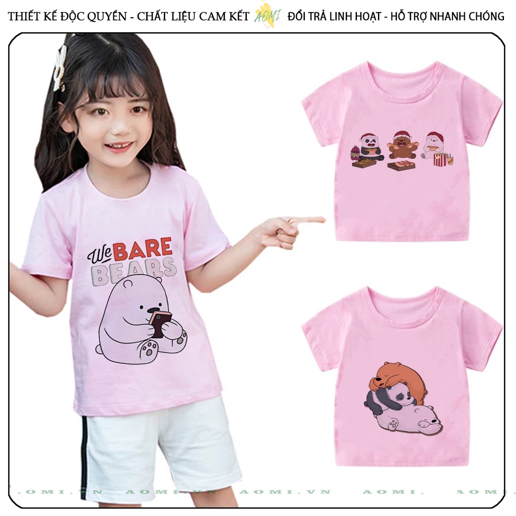 ÁO THUN GẤU WE ARE BEAR UNISEX  PHÔNG NAM NỮ GIA ĐÌNH CẶP ĐÔI CÓ SIZE TRẺ EM CHO BÉ TRAI GÁI AOMIVN