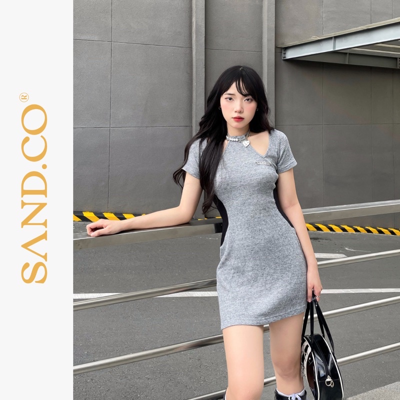 SAND Đầm ôm body cơ bản tay ngắn nữ - SANDY DRESS