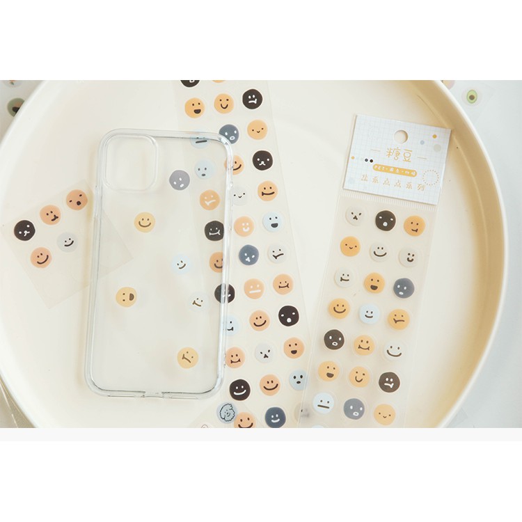 Bộ 57 sticker tròn icon dễ thương, miếng dán icon cảm xúc/ đồ ăn food