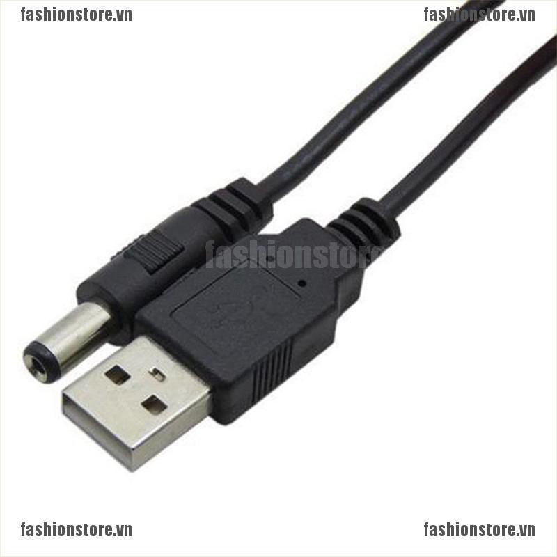 FS TRE USB Port to 2 5 3 5 4 0 5 5mm 5V DC Barrel Jack Power Cable Cord Connector Black[VN]