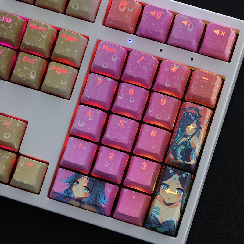 Water Yaksha FaNan Keycaps Cherry Cấu hình Genshin Impact Anime PBT Dye Phụ Bàn phím cơ học Keycap