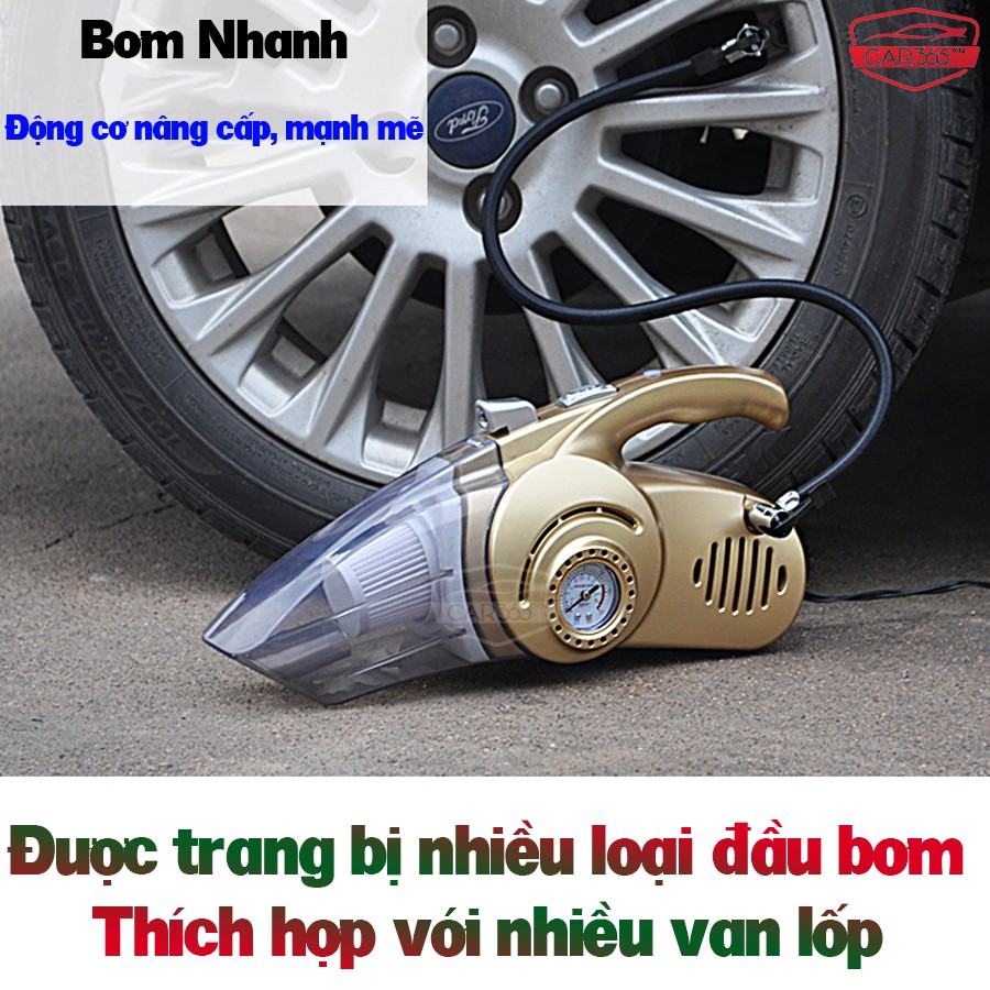 Máy hút bụi kèm bơm lốp ô tô Car365 thông minh cao cấp - Hút mạnh, bơm nhanh, loc sạch không khí - CAR45