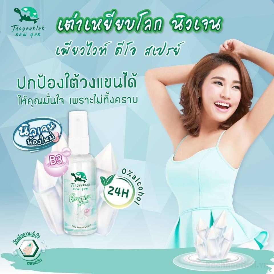 Chai 50ml xịt khử mùi Taoyeablok New Gen Pure White Deo Spray Thái Lan
