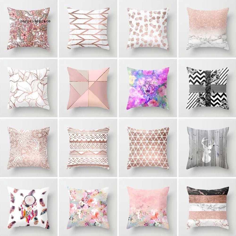 Áo gối khổ vuông 45cm X 45cm in họa tiết phong cách hiện đại