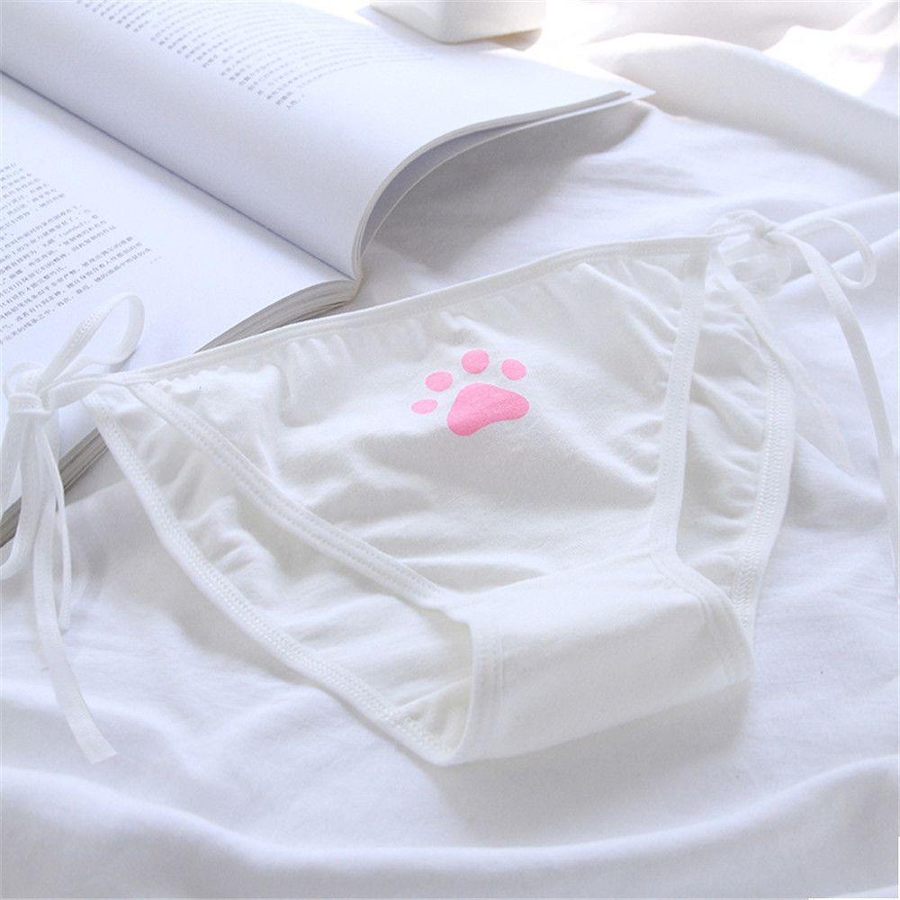 Quần Lót Cotton Hình Dấu Chân Mèo Phong Cách Nhật Bản Quyến Rũ Dành Cho Nữ