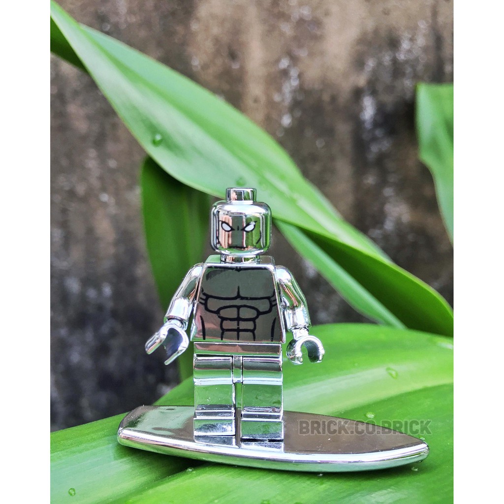 Non Lego Super Hero Silver Surfer Đồ Chơi Lắp Ráp Minifigure Mô Hình Người Bạc Lướt Sóng Mạ Bạc Bóng Loáng KF2055