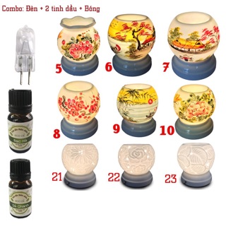 Đèn xông tinh dầu- tặng 2 lọ tinh dầu và 1 bóng đèn