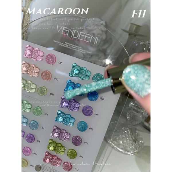 sơn gel flash vendeeni 15 màu tặng kèm bảng màu mã F11