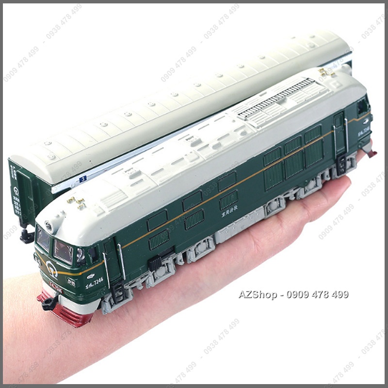 Mô Hình Kim Loại Xe Lửa : Đầu Tàu Kèm Toa Xe - Tỉ Lệ 1:87 - 7772