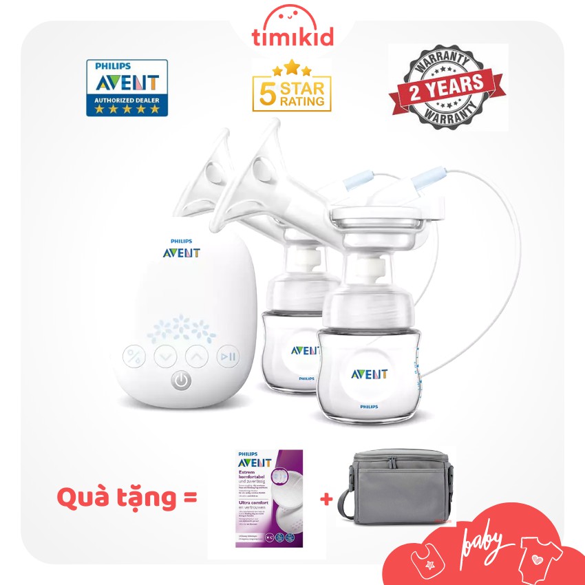 Máy Hút Sữa Điện Đôi PHILIPS AVENT Hoa Tuyết Cao Cấp Giúp Massage Kích Sữa - TIMIKID