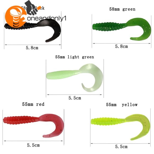 Mồi Giun Cao Su Giả Câu Cá 5 Màu 5.5cm ~ 7cm