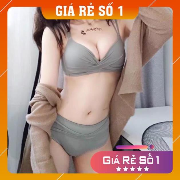 [Cả Bộ] Bộ Đồ Lót Đúc Su Thông Hơi Không Gọng Chéo Ngực Dây Tạo Kiểu | BigBuy360 - bigbuy360.vn