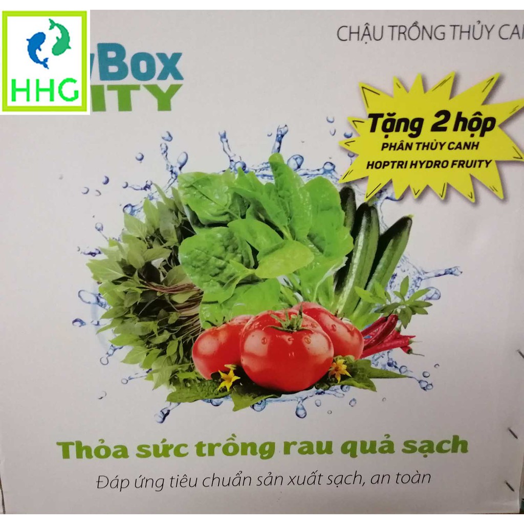 Bộ 5 THÙNG TRỒNG THỦY CANH CHO CÂY ĂN QUẢ GROWBOX FRUITY - TẶNG 1 HỘP PHÂN HOPTRI HYDRO FRUITY