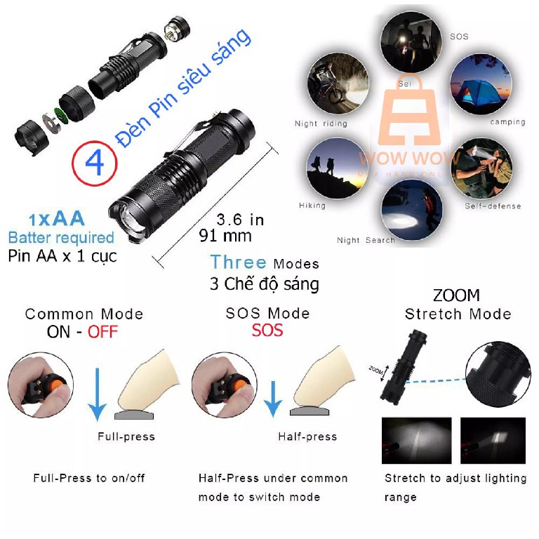 Bộ Hộp Dụng Dụ Sinh Tồn SOS 10 Món