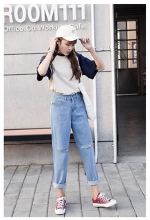 Quần baggy jean lưng cao