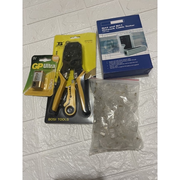 Combo kìm bossi 3468 + test mạng + 100 hạt mạng giá sỉ