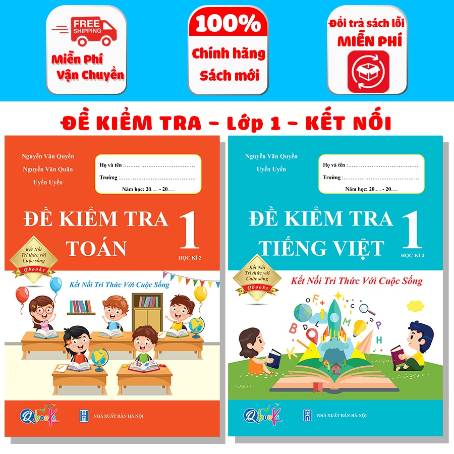 Sách - Combo Đề Kiểm Tra Toán và Tiếng Việt lớp 1 - Kết nối tri thức với cuộc sống - Học kì 2