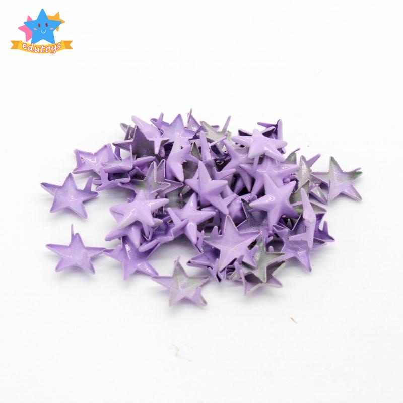Set 50 Đinh Tán Hình Ngôi Sao 15mm Bằng Hợp Kim Dùng Để Trang Trí Quần Áo / Túi Xách