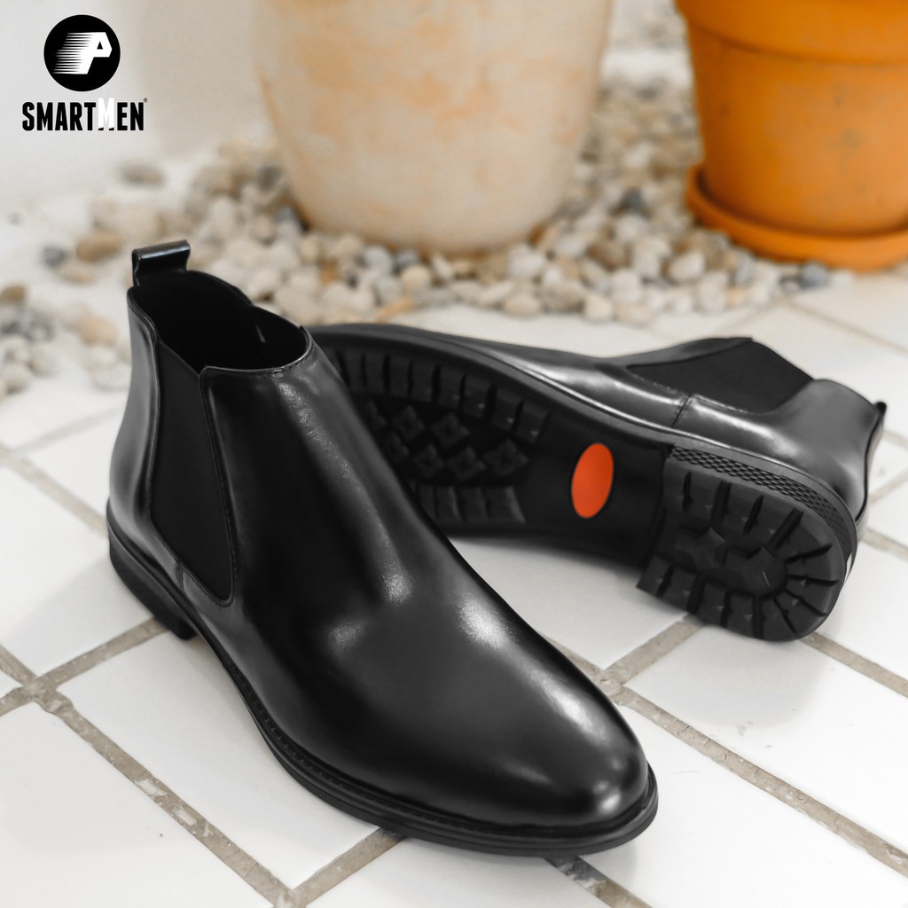 nam da Giày tăng chiều cao SMARTMEN Chealse Boot GD333 (Đen)