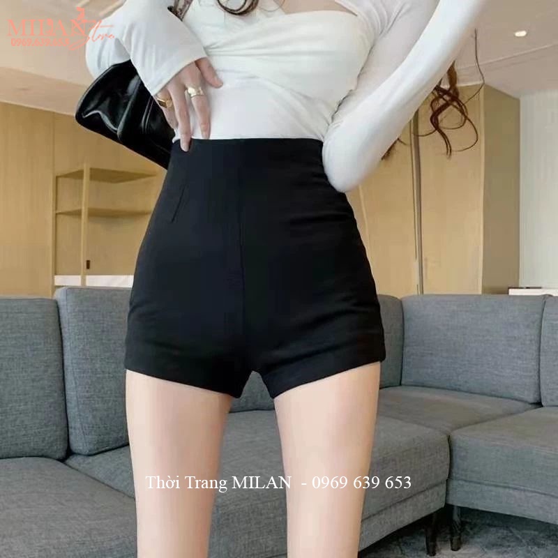 Quần short dance nữ lưng cao co giãn - Quần đùi dance cạp cao liền khóa sau tôn dáng nữ tập nhảy yoga gym biển mùa hè