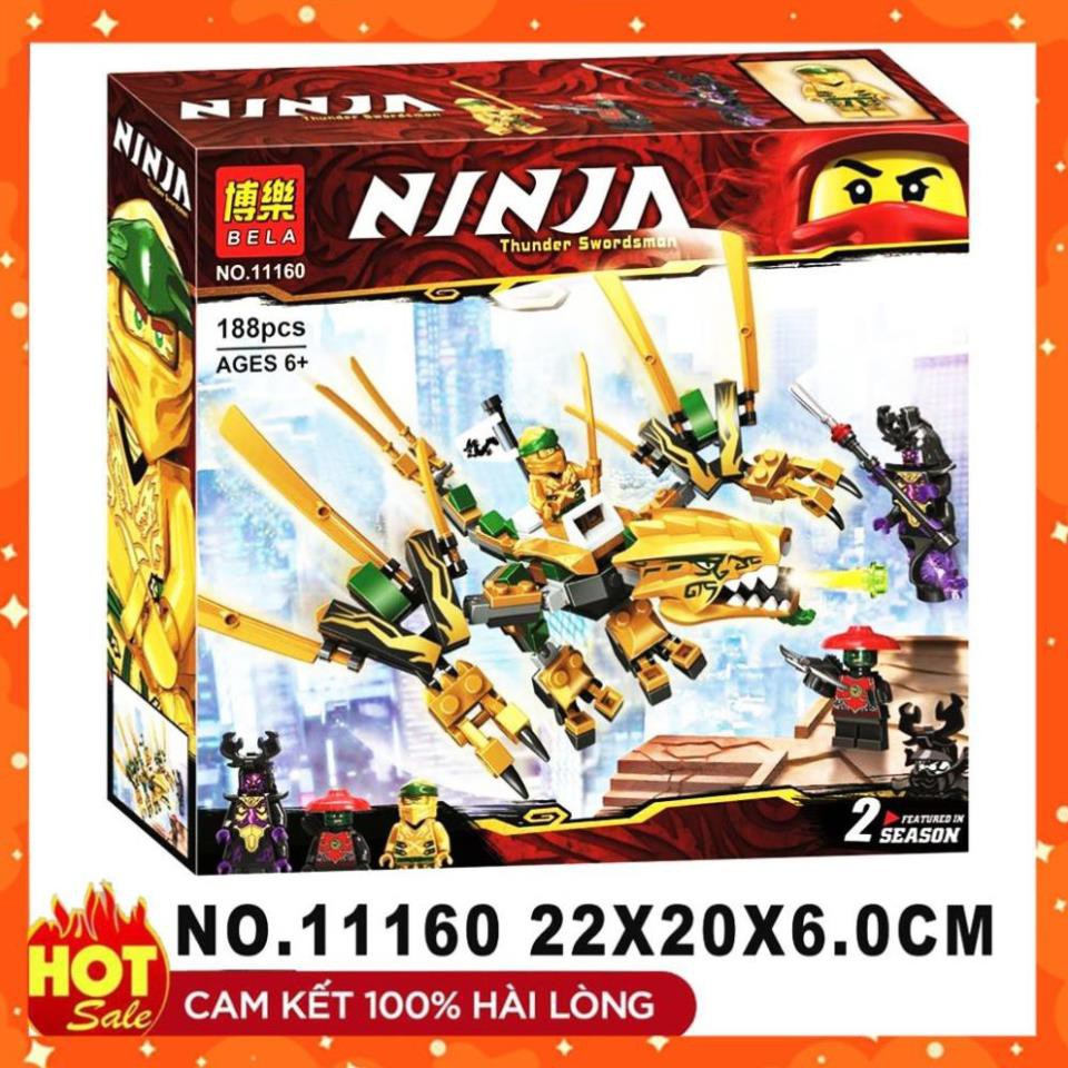 . 🔥HOT🔥 [ ĐỒ CHƠI LEGO GIÁ RẺ ] Đồ chơi xếp hình lego 💎 Lắp ghép Lego Ninjago Rồng Vàng Huyền Thoại 11160 ảnh thật *