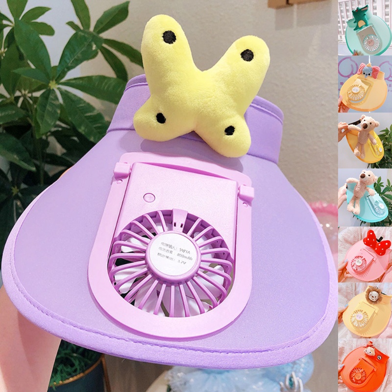 Mũ Chống Nắng Kèm Quạt Có Thể Sạc Lại Bảo Vệ Chống Tia UV Mùa Hè Cho Trẻ Em