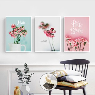 Bộ 3 tranh  hoa vintage size 40x60cm