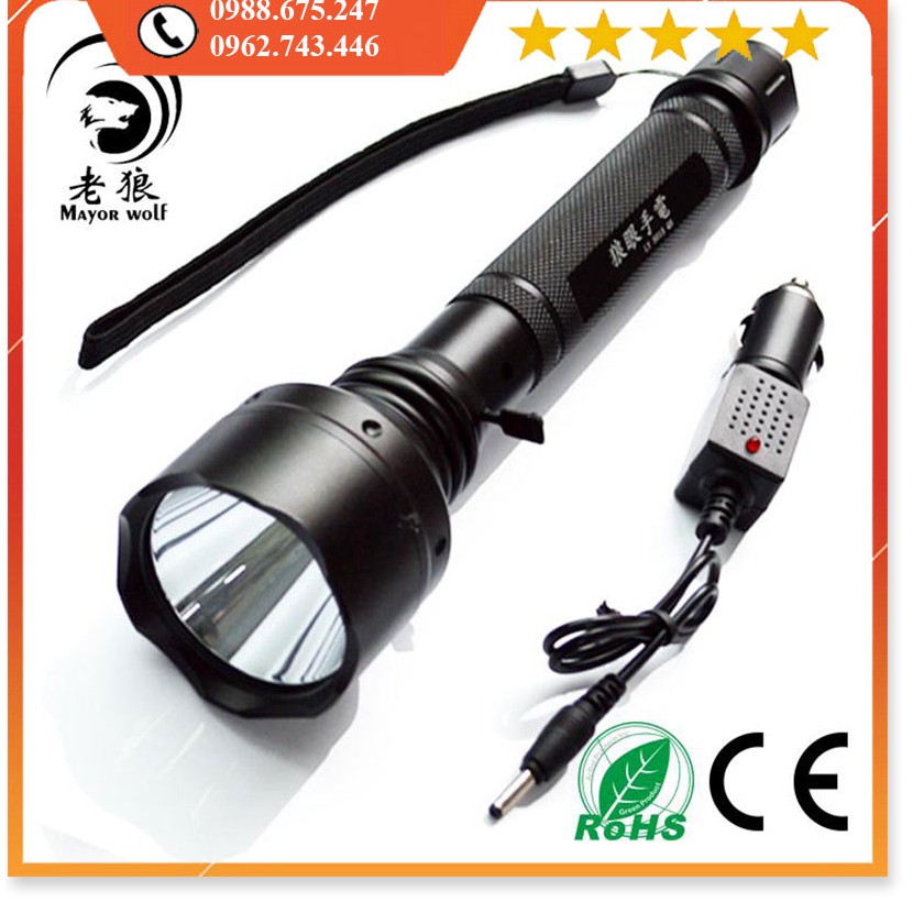 Đèn Pin Siêu Sáng Cao Cấp LYS015 ✔️Chính hãng✔️ Chiếu xa 600m, Chống nước, Pin Cực Bền +Tặng sạc, hộp đựng.