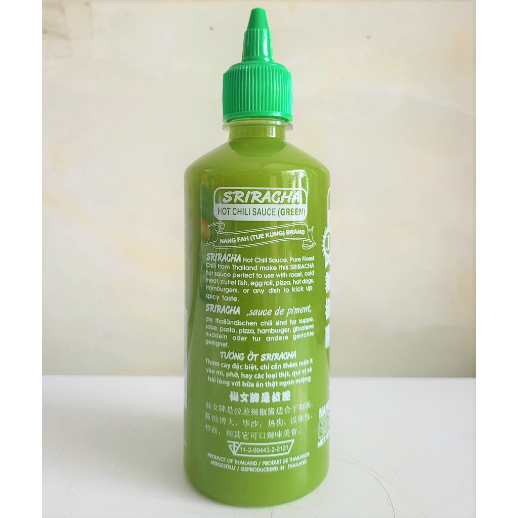 [Chai 515g - XANH] TƯƠNG ỚT THÁI Nang Fah [Thailand] TUE KUNG Sriracha Hot Green Chili Sauce (halal)