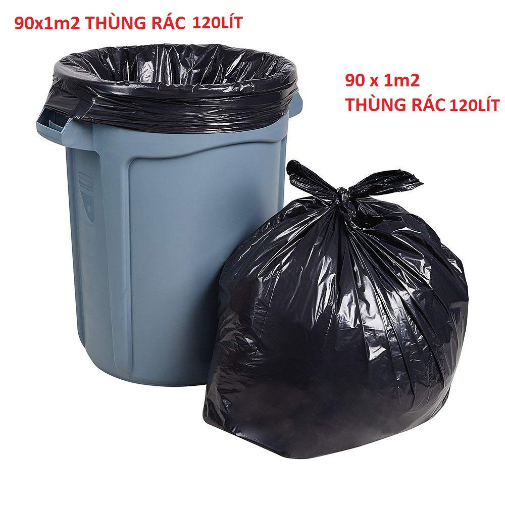 BAO RÁC SIZE 90 X 120 CM CHO THÙNG RÁC LỚN 1KG MÀU ĐEN