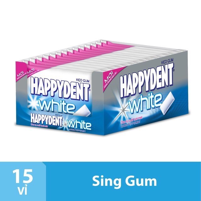 ( Hộp 15 vĩ ) Kẹo Sing Gum HappyDen White