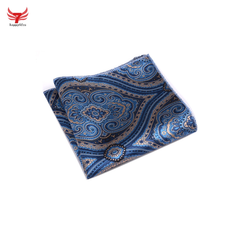 ☪HL♬ Vintage Men British Design Floral Print Pocket Square Handkerchief Chest Towel Suit Accessories