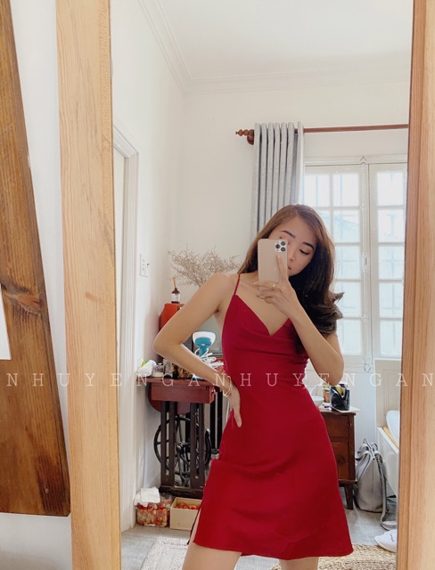 Váy Lụa Cổ Đổ 1 lớp- Ảnh Thật Tự Chụp | BigBuy360 - bigbuy360.vn