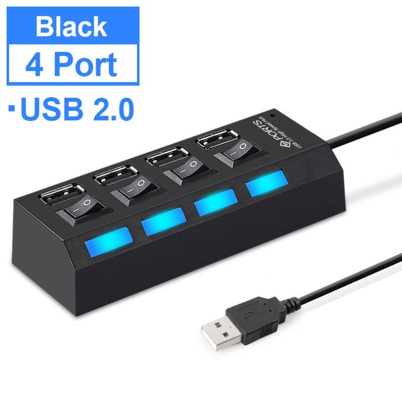 Bộ chia usb / Hub hình ổ điện 1 ra 4 cổng / 7 cổng có công tắc kèm đèn led chuẩn 2.0 và 3.0 và orico 4 cổng VNET-HUB06