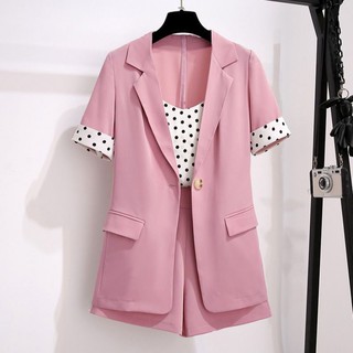Set blazer 3in1 quần short áo dây - SETBEO003