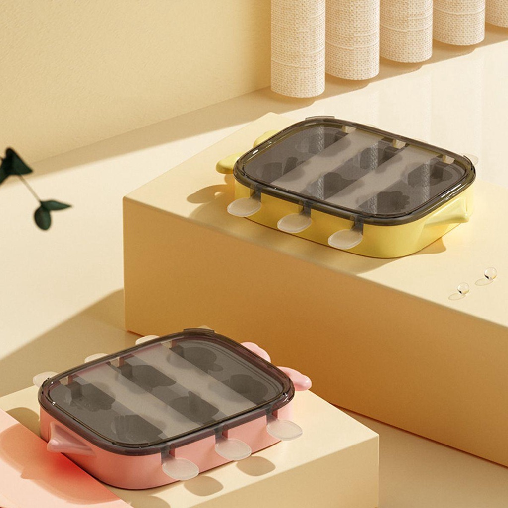 YIYU Khuôn Làm Kem Que Bằng Silicon Họa Tiết Hoạt Hình Dễ Thương Cho Người Lớn Và Trẻ Em