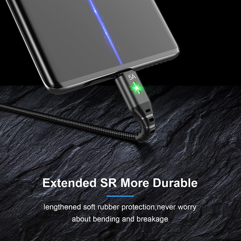 Dây cáp sạc nhanh TWITCH cổng USB Type C 5A có đèn tiện lợi