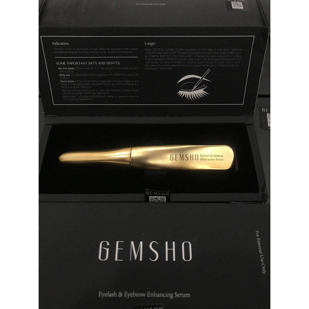 Serum dưỡng mi Gemsho Eyelash &amp; Eyebrow 3ml của Mỹ