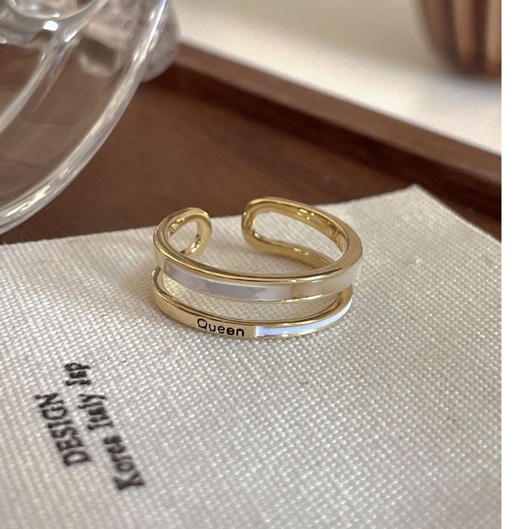 Nhẫn Đeo Ngón Trỏ Trắng Tinh Tế Cao Cấp Thời Trang Phong Cách niche Nhật Bản Âu Mỹ Tinh Tế Cho Nữ